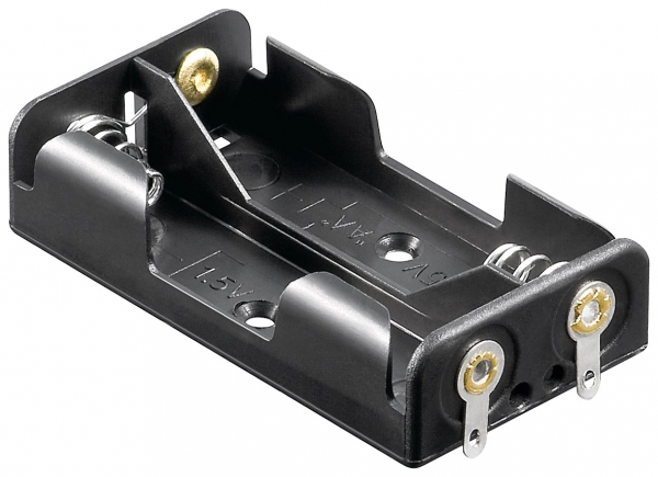 Batteriehalter, Akku-Halter für 2x Mignon AA (LR6), mit Lötanschluss