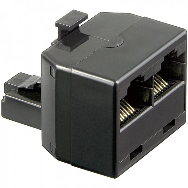 ISDN T-Adapter/Verteiler/Weiche, 1x RJ45 Stecker auf 2x RJ45 Buchsen