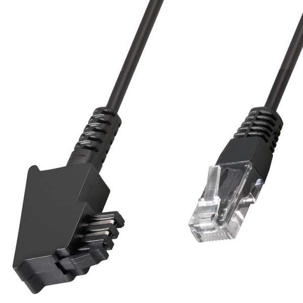 10 m DSL / VDSL Router Kabel, TAE F Stecker>RJ45 Stecker, RJ45 mit Pin 4,5