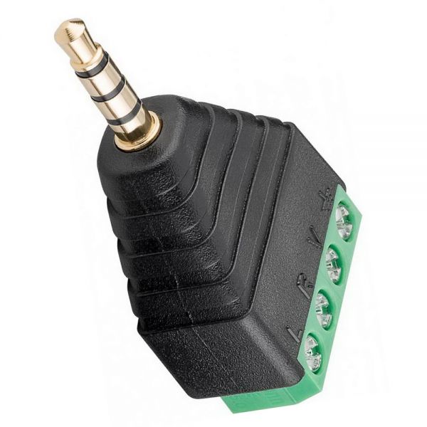 Klinkenstecker Adapter Terminalblock 3 Pin 3,5mm Stereo schraubbar Screw
