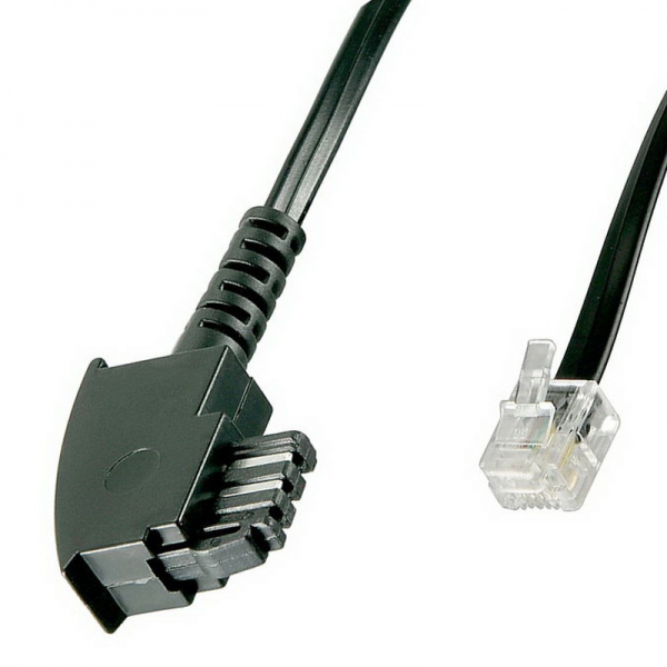 3 m Universal Telefon-Kabel, TAE F auf RJ11 Stecker für nahezu alle Fabrikate