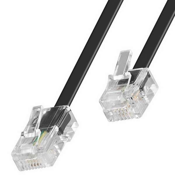 3 m Telefonkabel, Router Kabel, DSL Kabel, RJ45 Stecker auf RJ11 Stecker, 4 pol.