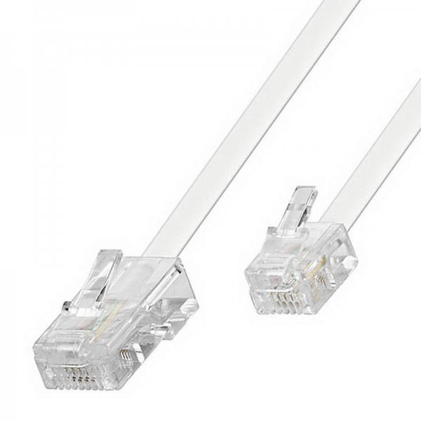 15 m Telefon-/Modular-Kabel, RJ11 Stecker auf RJ45, für VoIP und digital, 1:1