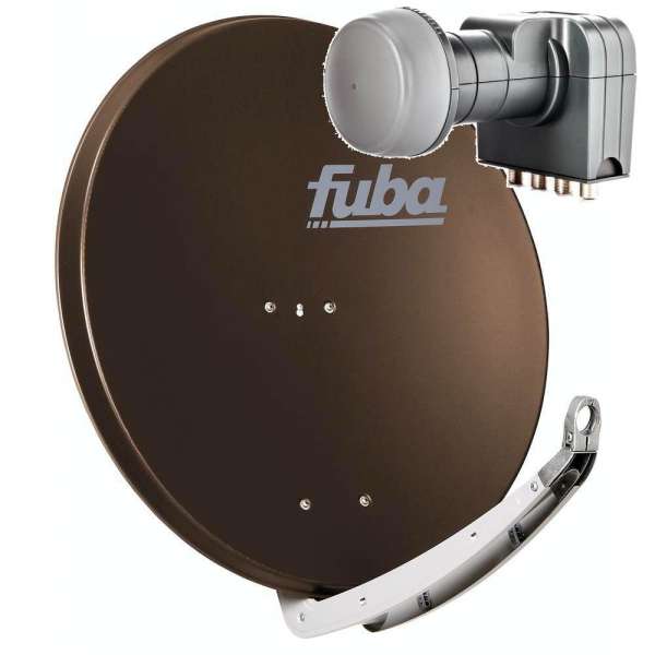 Fuba HD Sat Anlage 78 cm, 4 Teilnehmer, inkl. Quad LNB mit Verstärkung 55dB (BR)