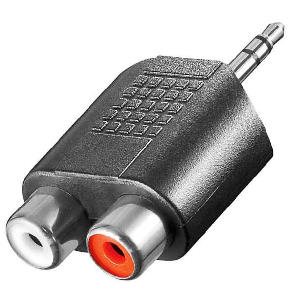 Klinke - Stereo Adapter: 3,5 mm Stecker an 2x Cinch