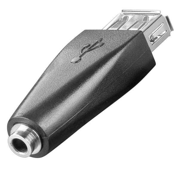 USB - Klinke Aux Adapter : USB A Buchse an 3,5mm Buchse stereo, 3-polig