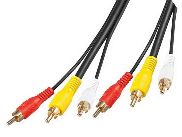 1,5 m Audio-Video Kabel Premium , vergoldet, 1x Video und 2x Audio Stereo
