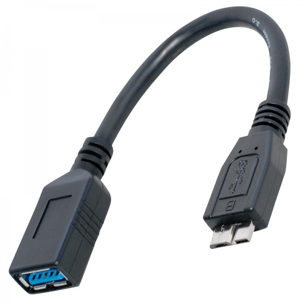 0,1 m USB 3.0 OTG Kabel Superspeed; USB 3.0 Micro B Stecker auf USB 3.0 A Buchse