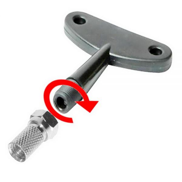 F Stecker-Aufdrehhilfe / Aufdrehknebel, für Stecker Montage auf Koax Kabel [Pl]