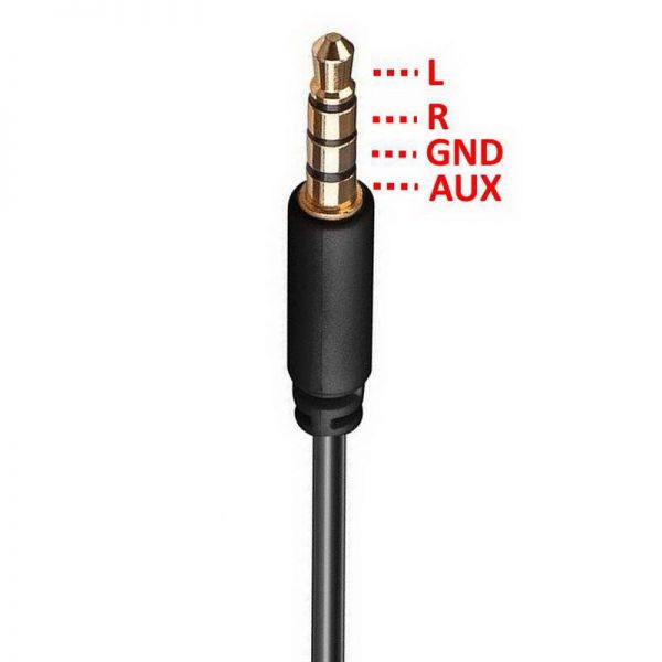 1,5 m Klinke Aux Kabel 3,5 mm - 4 polig; vergoldet; iPhone, iPad, MP3; schwarz