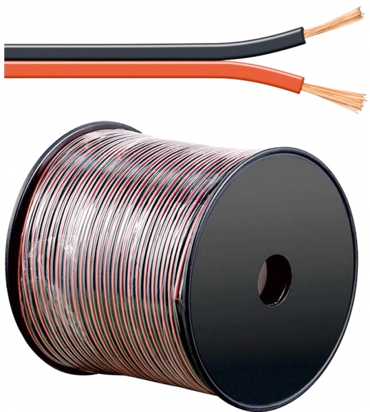 100 m Lautsprecher-Kabel 2,5 mm² rot-schwarz; Boxenkabel; %100 CCA Kupfer [€0,39/m]