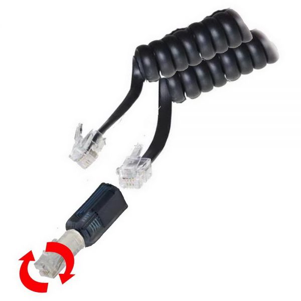 2 m Telefonhörer Kabel Spiralkabel universal mit Verdrehschutz fix, auch VoIP