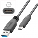 1,0 m USB 3.0 SuperSpeed Kabel : C- Stecker 3.1 auf A-Stecker 3.0